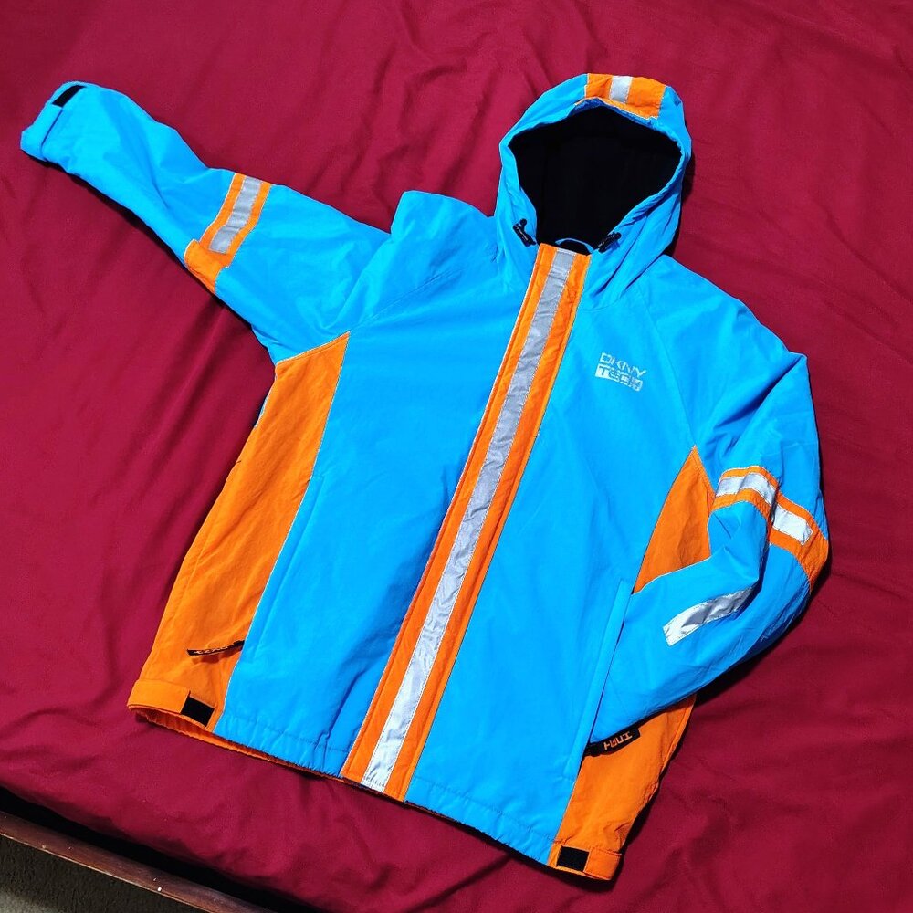 DKNY TECH Fleece Ski Jacket (Orange-Blue)